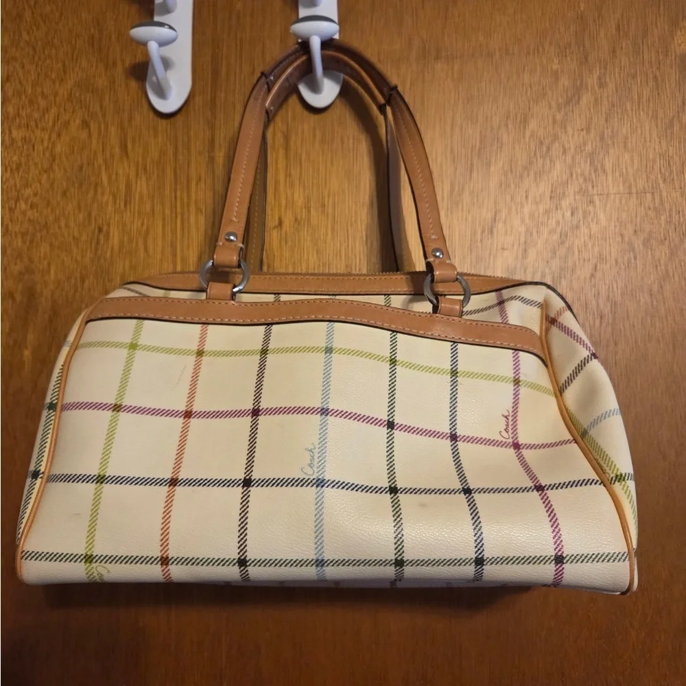 Coach  Tattersall Plaid Satchel